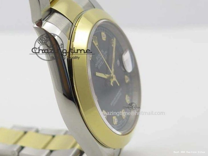 Best AAA Replica Sites 3978 On Bracelet Dial Black 116203 Best Diamond SS Oyster DateJust YG A UrbanStyle Edition BP-Maker 36MM 1225